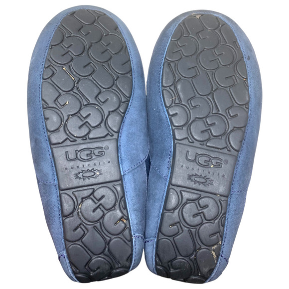 UGG Australia Ascot Moccasins Mens Sz 9 Ocean Blue Suede Shearling Slippers 3233 main image 4
